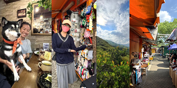 Dog diner at HOLA (left); Tiffany Lam's store at thre flea market